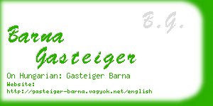 barna gasteiger business card